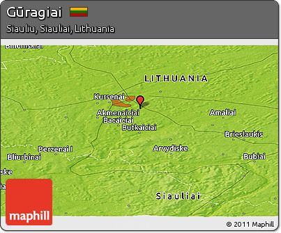 Physical Panoramic Map of Gūragiai