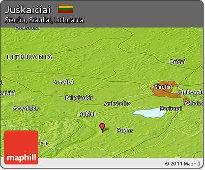 Physical Panoramic Map of Juškaičiai