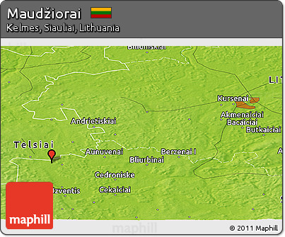 Physical Panoramic Map of Maudžiorai