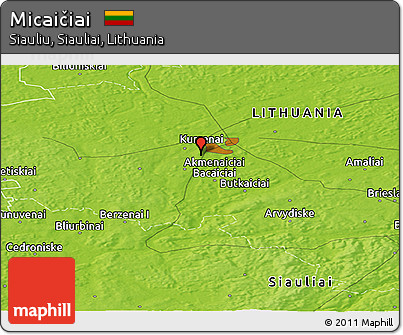 Physical Panoramic Map of Micaičiai