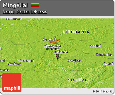 Physical Panoramic Map of Mingėliai