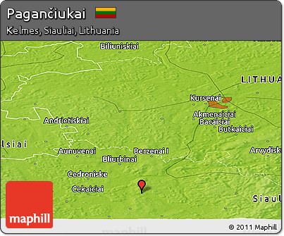 Physical Panoramic Map of Pagančiukai