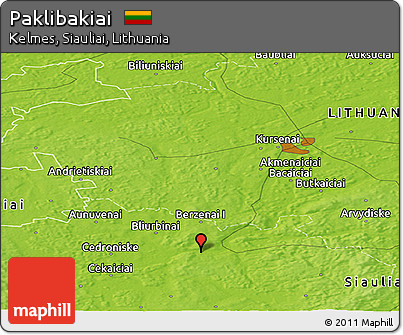 Physical Panoramic Map of Paklibakiai