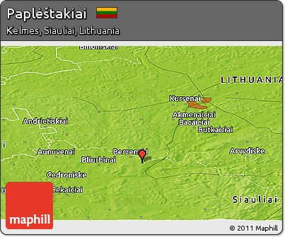 Physical Panoramic Map of Paplėštakiai