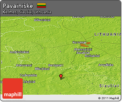 Physical Panoramic Map of Pavainiškė