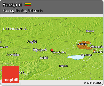 Physical Panoramic Map of Raizgiai
