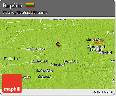Physical Panoramic Map of Repšiai
