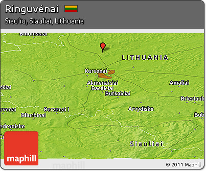 Physical Panoramic Map of Ringuvėnai