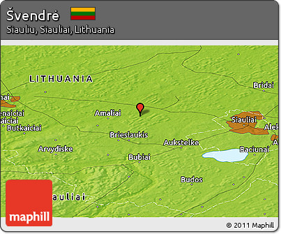 Physical Panoramic Map of Švendrė