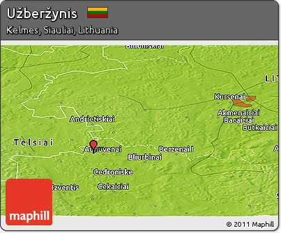 Physical Panoramic Map of Užberžynis
