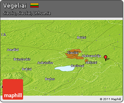 Physical Panoramic Map of Vėgėliai