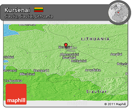 Political Panoramic Map of Kuršėnai