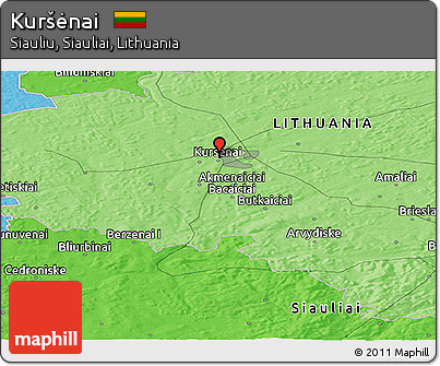 Political Panoramic Map of Kuršėnai