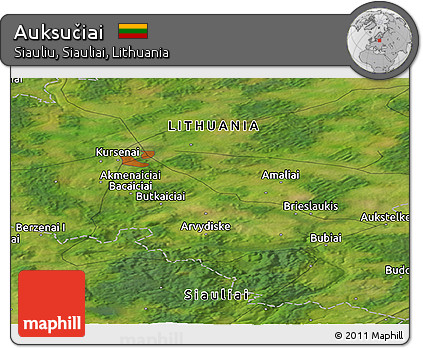 Satellite Panoramic Map of Auksučiai