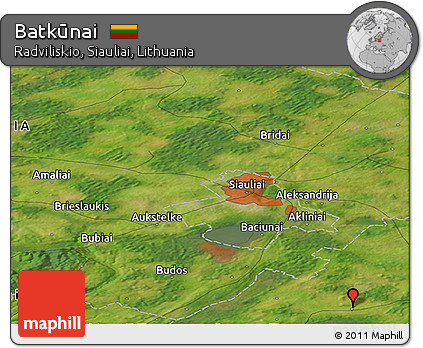 Satellite Panoramic Map of Batkūnai