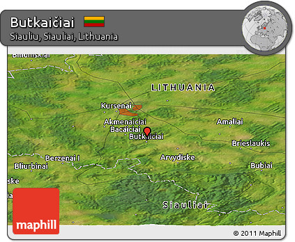 Satellite Panoramic Map of Butkaičiai