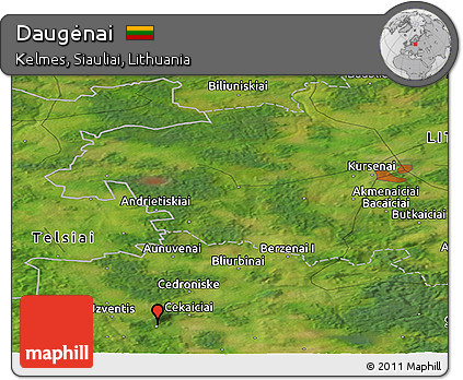 Satellite Panoramic Map of Daugėnai