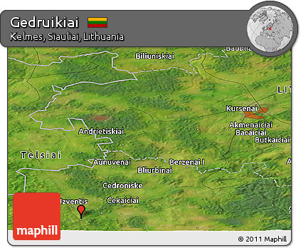 Satellite Panoramic Map of Gedruikiai