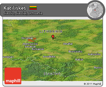 Satellite Panoramic Map of Katiliškės
