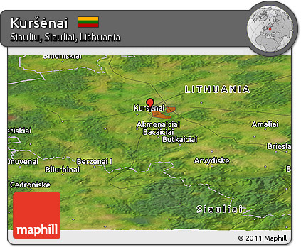 Satellite Panoramic Map of Kuršėnai