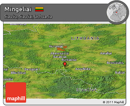 Satellite Panoramic Map of Mingėliai