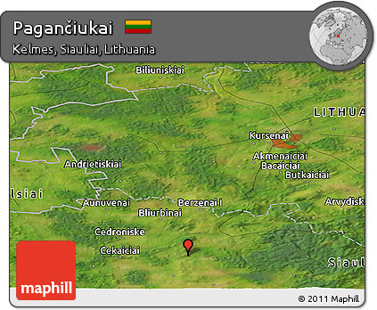Satellite Panoramic Map of Pagančiukai