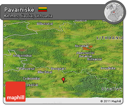Satellite Panoramic Map of Pavainiškė