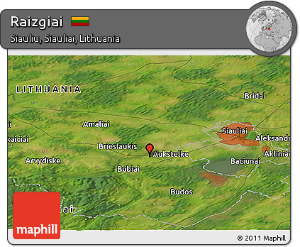 Satellite Panoramic Map of Raizgiai