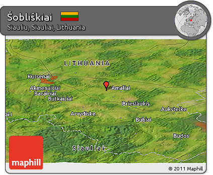 Satellite Panoramic Map of Šobliškiai