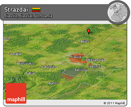 Satellite Panoramic Map of Strazdai