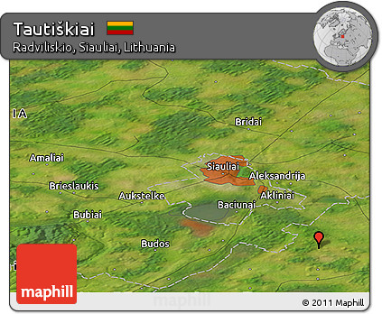 Satellite Panoramic Map of Tautiškiai
