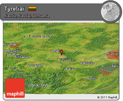 Satellite Panoramic Map of Tyreliai