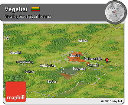 Satellite Panoramic Map of Vėgėliai