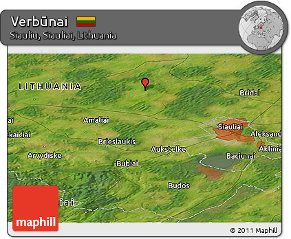 Satellite Panoramic Map of Verbūnai
