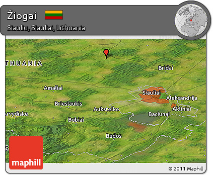 Satellite Panoramic Map of Žiogai