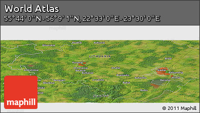 Satellite Panoramic Map of the Area around 55° 56' 31" N, 23° 1' 29" E