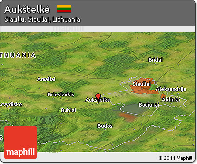 Satellite Panoramic Map of Aukštelkė