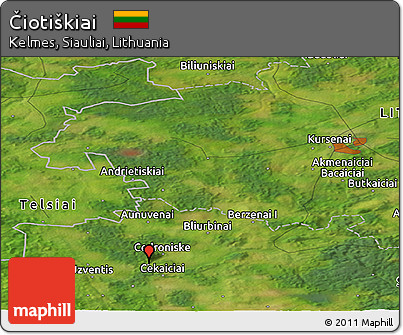 Satellite Panoramic Map of Čiotiškiai