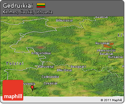 Satellite Panoramic Map of Gedruikiai