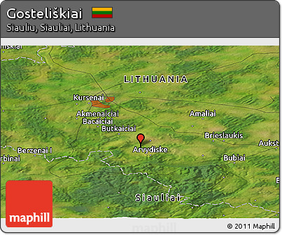 Satellite Panoramic Map of Gosteliškiai
