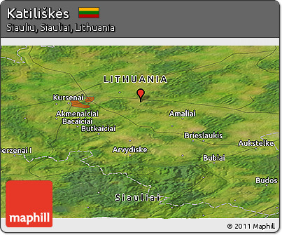 Satellite Panoramic Map of Katiliškės