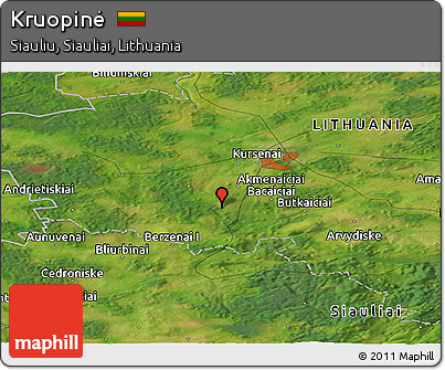 Satellite Panoramic Map of Kruopinė