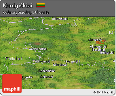 Satellite Panoramic Map of Kunigiškiai