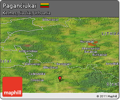 Satellite Panoramic Map of Pagančiukai