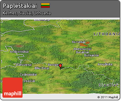 Satellite Panoramic Map of Paplėštakiai