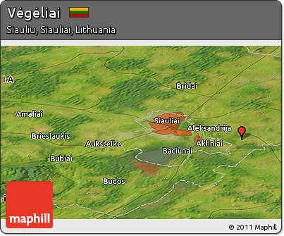Satellite Panoramic Map of Vėgėliai