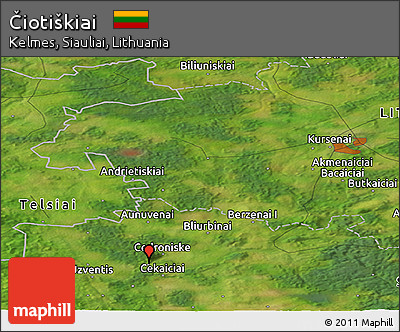 Satellite Panoramic Map of Čiotiškiai