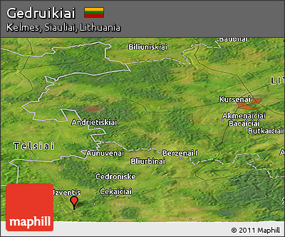 Satellite Panoramic Map of Gedruikiai