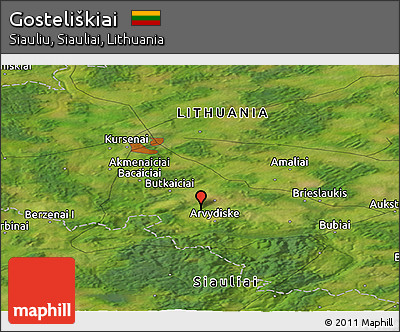 Satellite Panoramic Map of Gosteliškiai