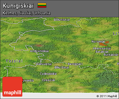 Satellite Panoramic Map of Kunigiškiai